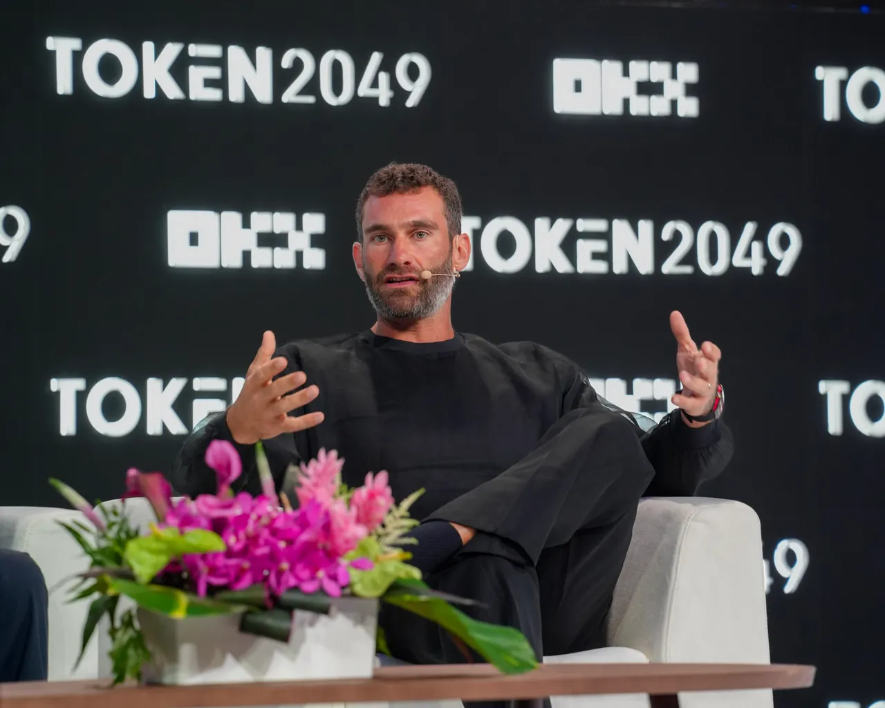 World Liberty Financial co-founder co-founder Zak Folkman on stage at Token2049 Singapore.